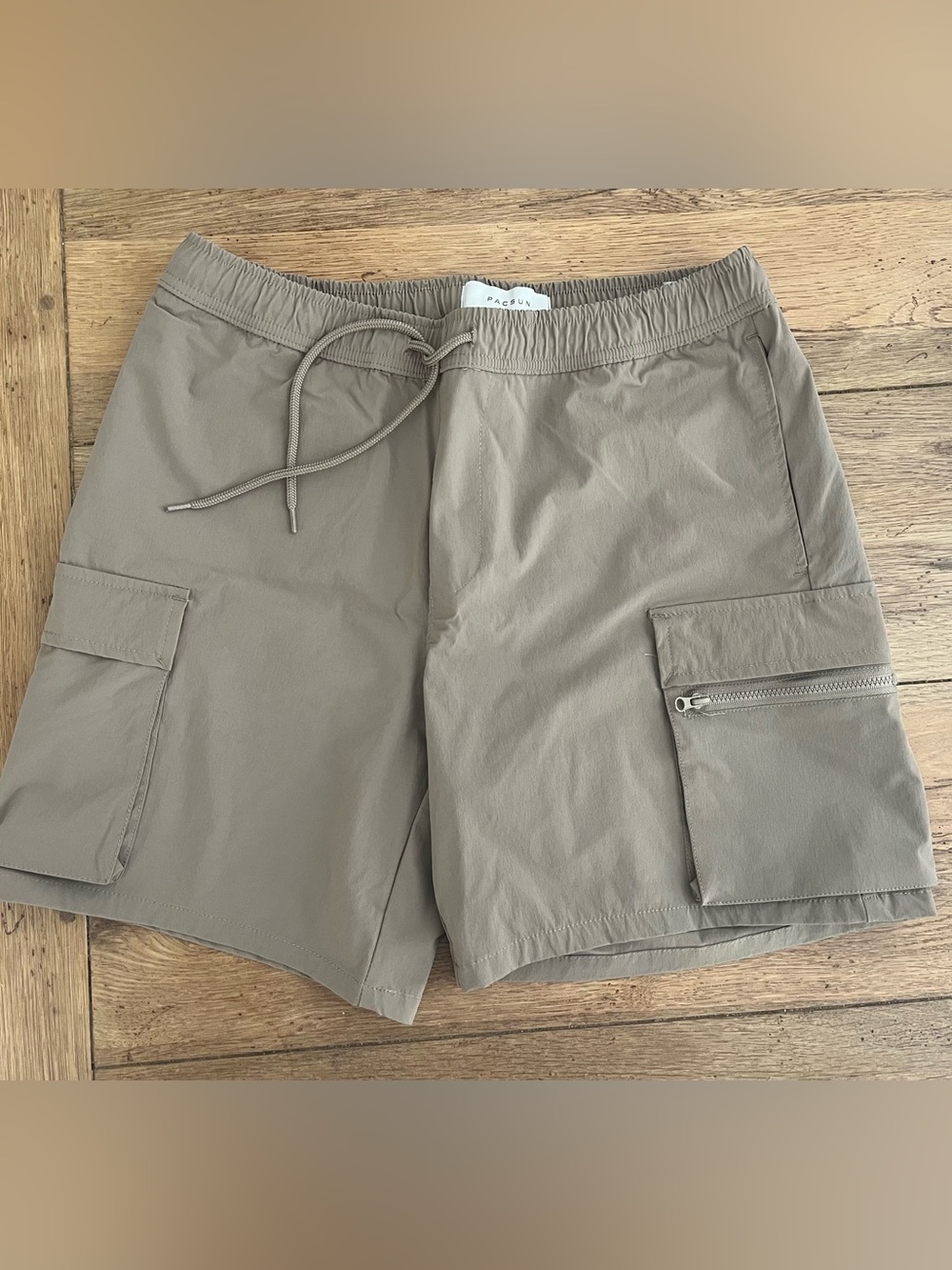 PacSun Women's Taupe Drawstring Cargo Shorts